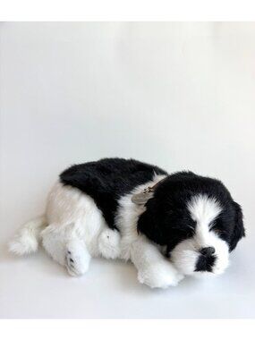 Perfect Petzzz Border Collie Realistic Lifelike Breathing Plush Puppy 9"